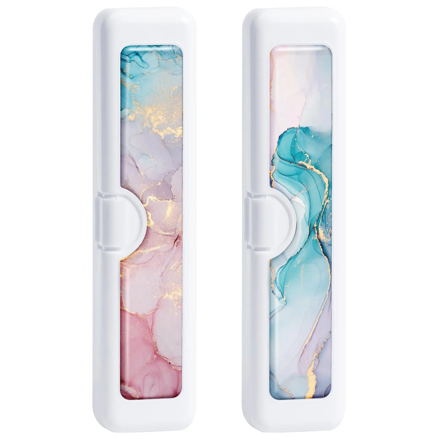 Gerkia 2 Pcs Toothbrush Travel Case Convenient Colorful Pattern Travel Toothbrush Case and Travel Toothbrush Holder Toothbrush Covers and Toothbrush Holders Travel ,Travel Tongue Scraper Case