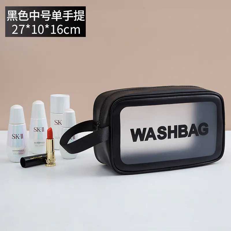 Large Capacity Waterproof PU Makeup Bag with Handle