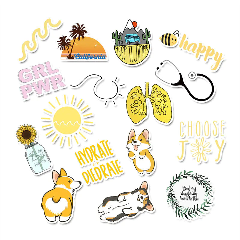 50 Waterproof Travel Luggage Stickers for Suitcases