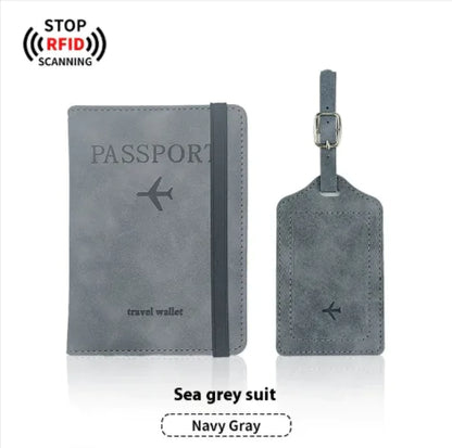 PU Leather Passport & Luggage Tag Set