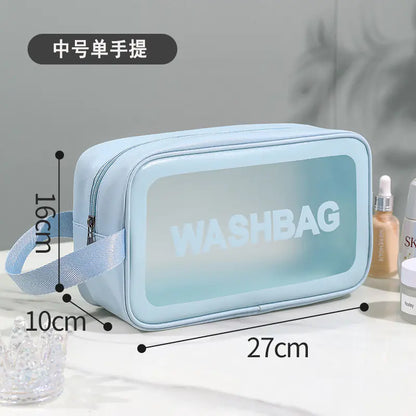 Large Capacity Waterproof PU Makeup Bag with Handle