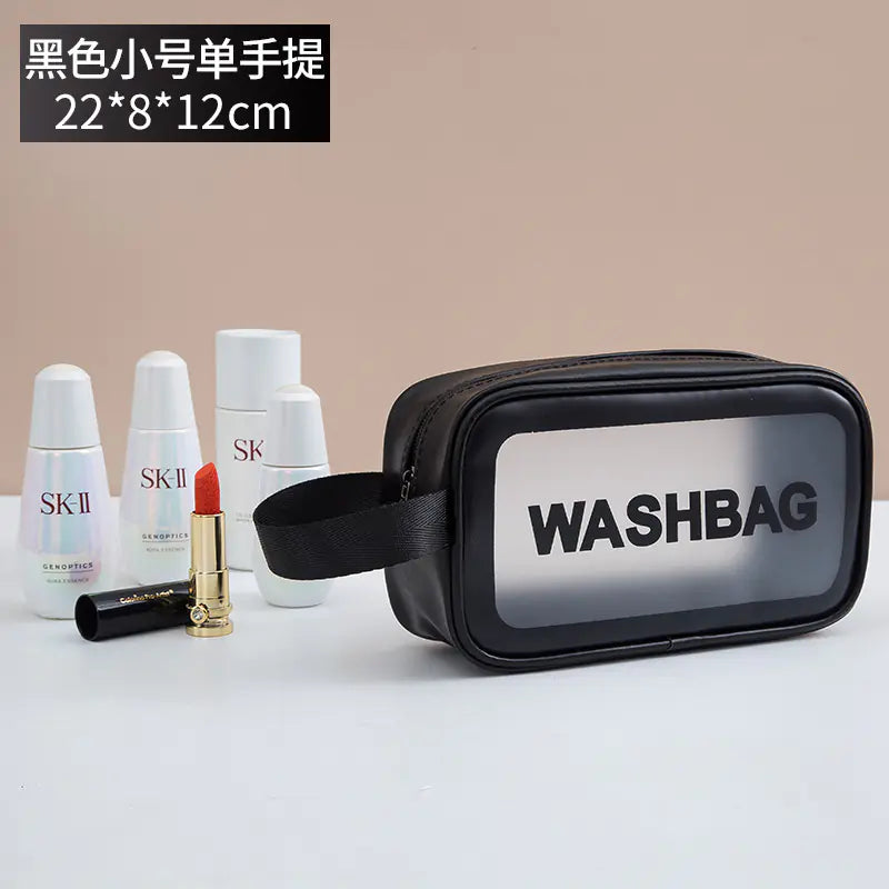 Large Capacity Waterproof PU Makeup Bag with Handle