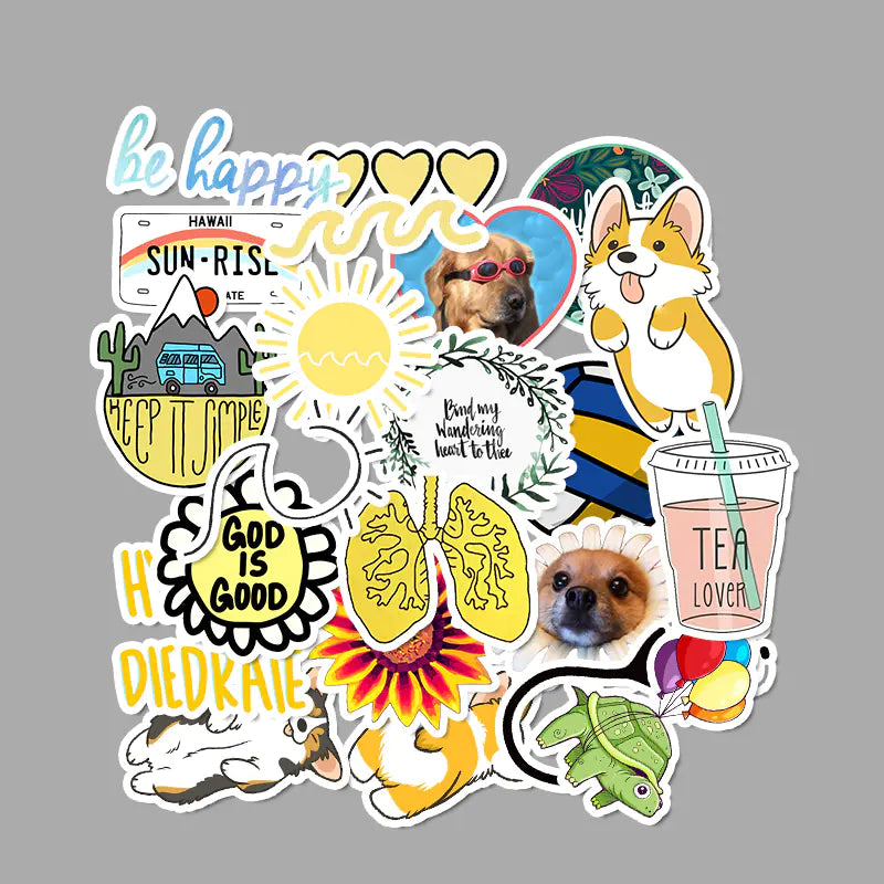 50 Waterproof Travel Luggage Stickers for Suitcases