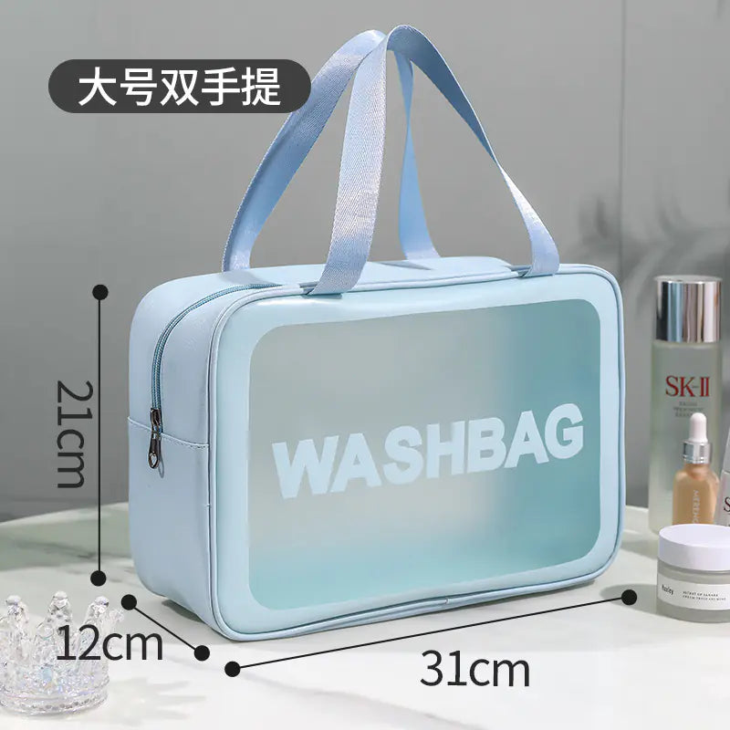 Large Capacity Waterproof PU Makeup Bag with Handle