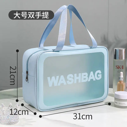 Large Capacity Waterproof PU Makeup Bag with Handle