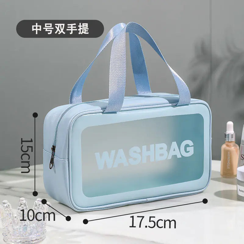 Large Capacity Waterproof PU Makeup Bag with Handle
