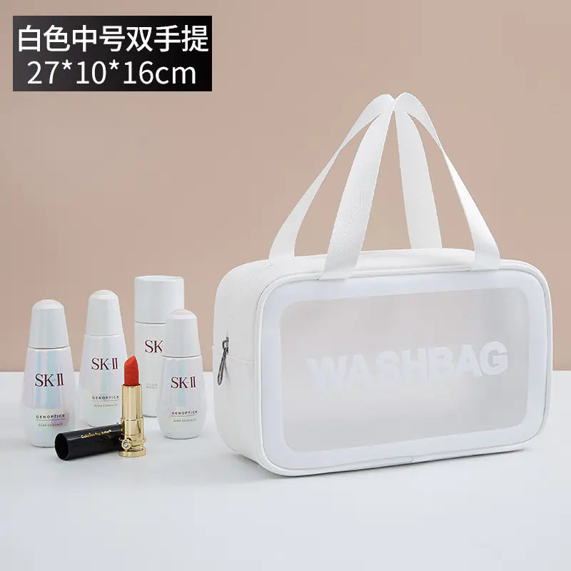 Large Capacity Waterproof PU Makeup Bag with Handle