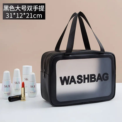 Large Capacity Waterproof PU Makeup Bag with Handle