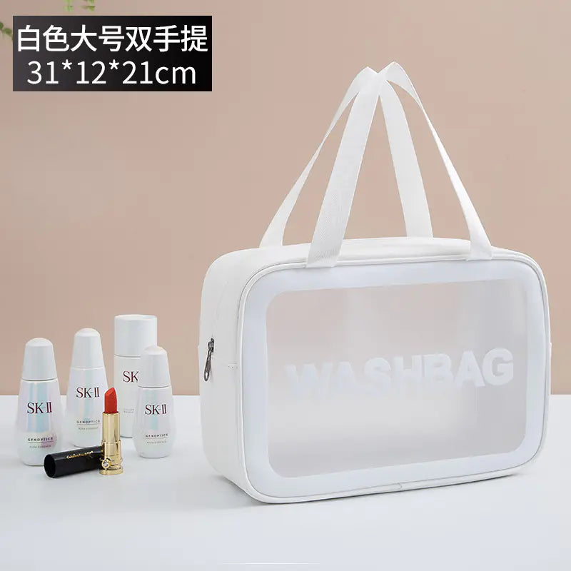 Large Capacity Waterproof PU Makeup Bag with Handle