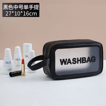 Large Capacity Waterproof PU Makeup Bag with Handle